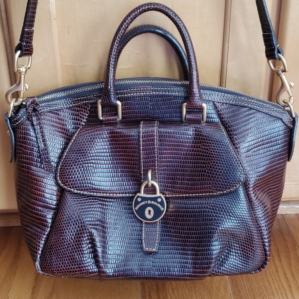 Dooney & Bourke Santorini Lizard Embossed Leather Satchel